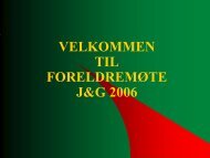 VELKOMMEN TIL FORELDREMØTE J&G 2006 - Nordby IL