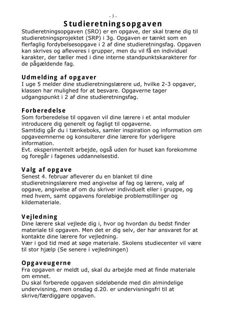 Studieretningopgave SRO - Frederiksborg Gymnasium og HF
