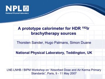 A prototype calorimeter for HDR Ir-192 brachytherapy sources - LNHB