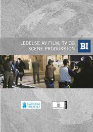 ledelse av film, tv og scene-produksjon - Handelshøyskolen BI