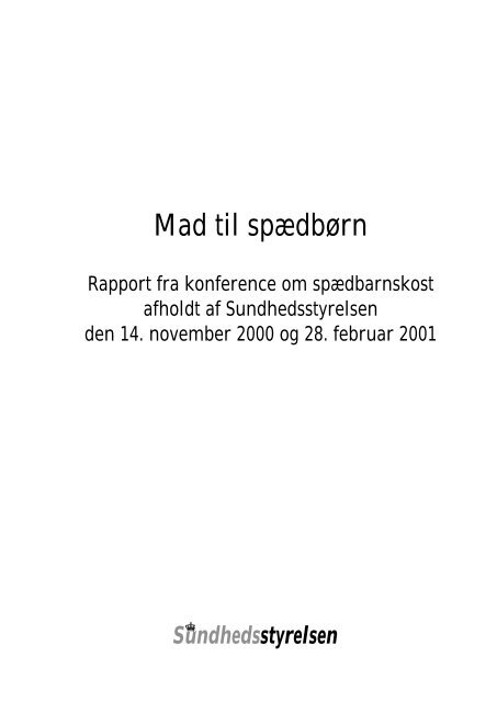 Mad til spædbørn - Sundhedsstyrelsen