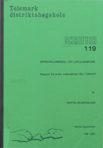 Telemark distriktshogskole Skrifter 119.pdf - Telemarkskilder