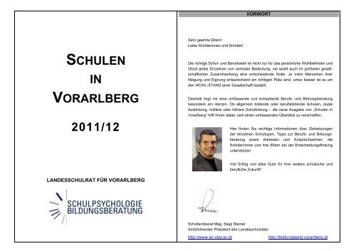 SCHULEN IN VORARLBERG 2011/12