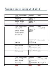 Årsplan 9 klasse. Dansk 2011-2012