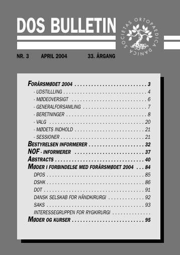 DOS BULLETIN - Dansk Ortopædisk Selskab