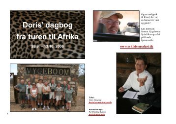 Doris' dagbog fra turen til Afrika - Velkommen til Eskildsen Safari