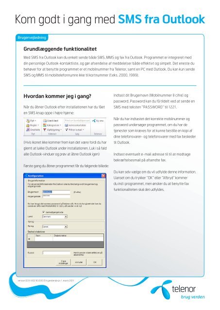 Telenor sms outlook