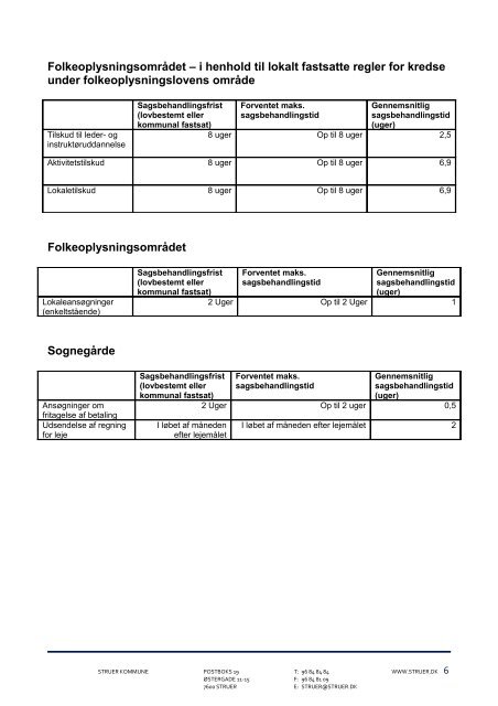 Sagsbehandlingstider i Struer Kommune_revideret August 2012