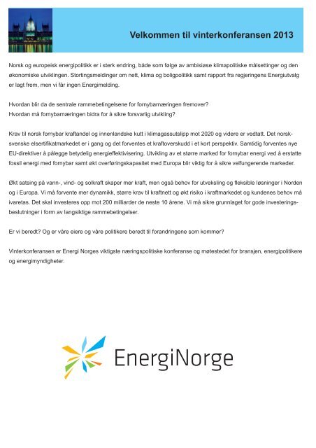 Fornybarnæringen: i forkant av utviklingen - Energi Norge