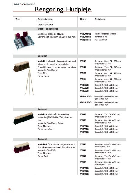 Katalog Renholdelse / Hudpleje - Seri Q Sign Vejskilte