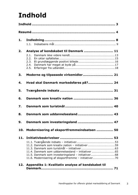 offensiv global markedsføring af danmark