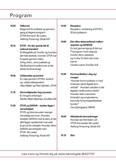 Program for konferencen - DTVK