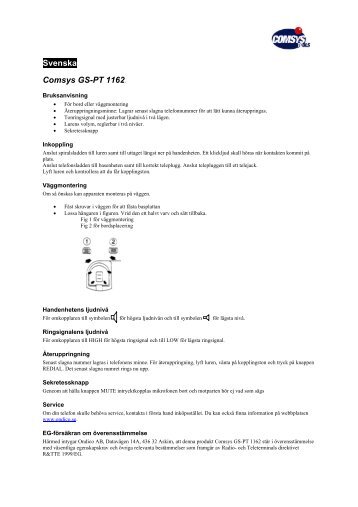 Svenska Comsys GS-PT 1162 - Ondico