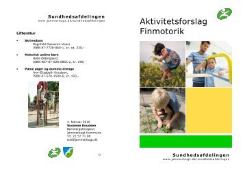 Aktivitetsforslag Finmotorik - Jammerbugt Kommune