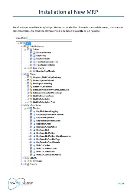 Installation af New MRP - New MRP Solutions