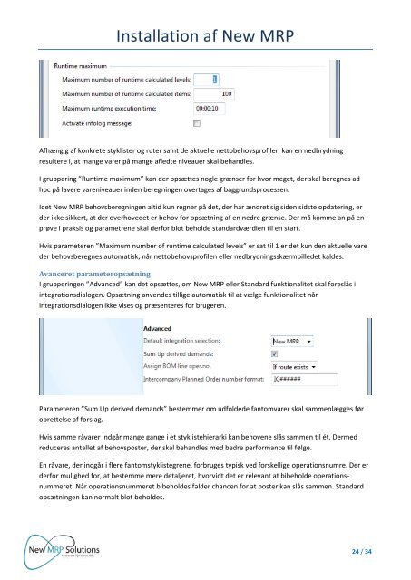 Installation af New MRP - New MRP Solutions