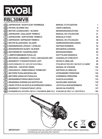 Ryobi RBL30MVB User Manual - Tooled-Up.com