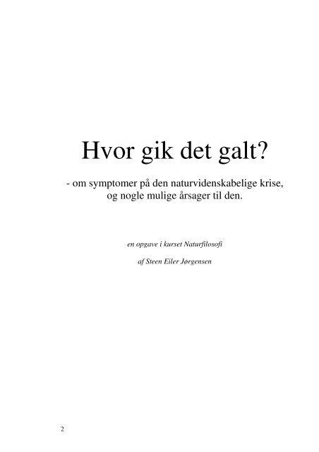 Hvor gik det galt? - Steen Eiler Jørgensen