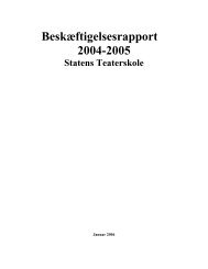 Beskæftigelsesrapport 2004-2005 - Statens Teaterskole