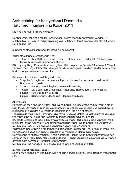DN Køge årsberetning 2011 - Danmarks Naturfredningsforening