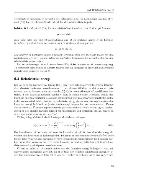 Introduktion til den specielle relativitetsteori - Niels Bohr Institutet