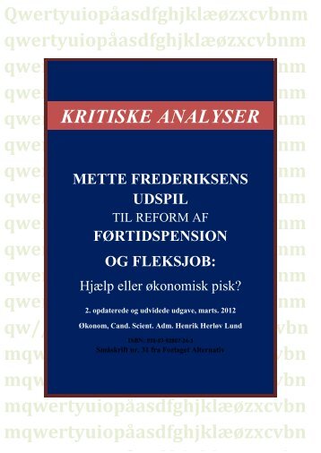 Mette Frederiksens udspil til reform af førtidspension og fleksjob