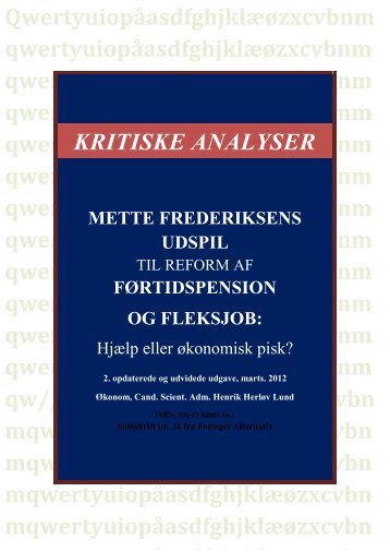 Mette Frederiksens udspil til reform af førtidspension og fleksjob