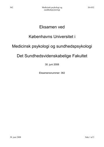 Svar på eksamensopgave juni 2008 - Effimedicin