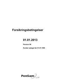 Forsikringsbetingelser 01.01.2013 - PenSam