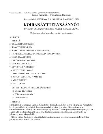 Suomen Kennelliitto – Finska Kennelklubben ry ...