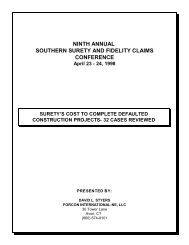 surety's costs to complete defaulted construction projects - Forcon ...