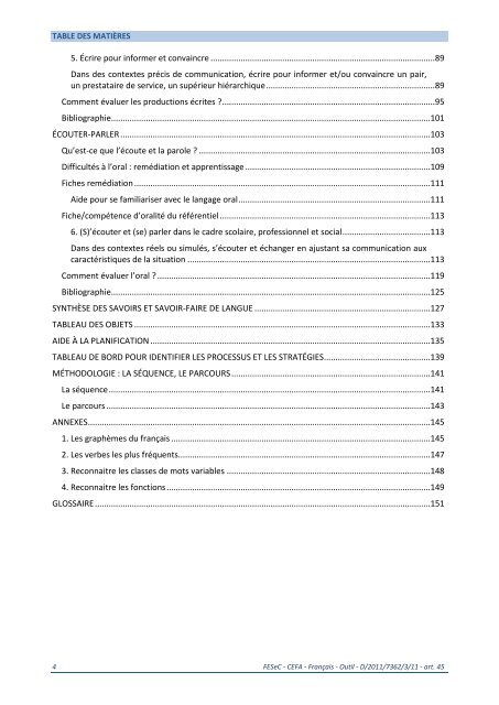 Formation générale Français - SeGEC