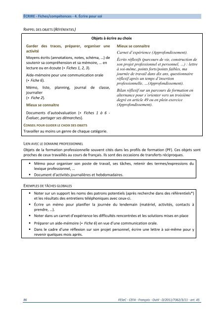 Formation générale Français - SeGEC