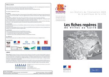 Les fiches repères - Villes au carré