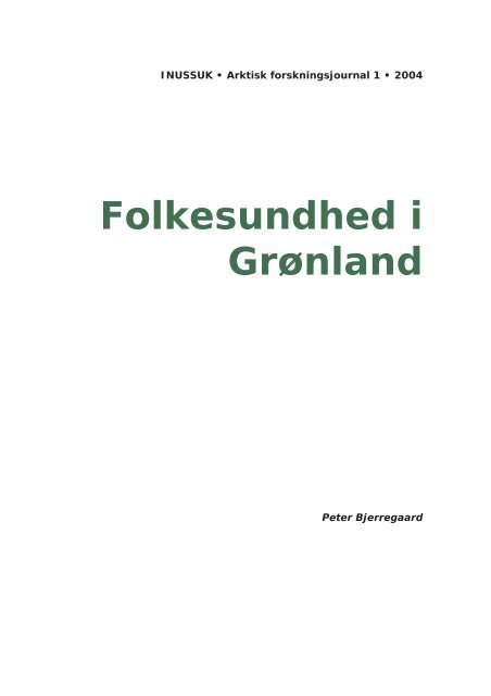 Folkesundhed i Grønland - Statens Institut for Folkesundhed