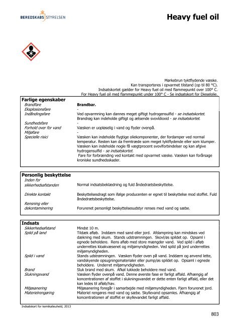 Heavy fuel oil - Information om farlige stoffer