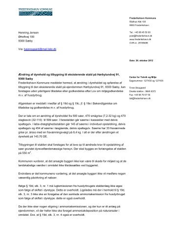Afgørelse Hørbylundvej 91 - Frederikshavn Kommune
