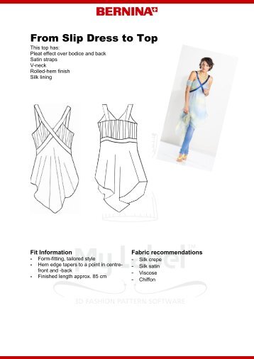 From Slip Dress to Top - My Label 3D Fashion Pattern Software