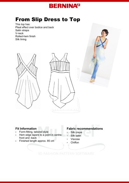 From Slip Dress to Top - My Label 3D Fashion Pattern Software