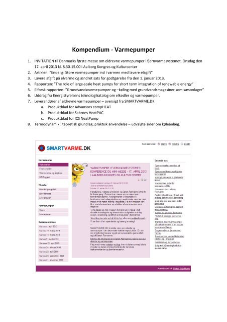 Kompendium - Varmepumper