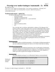 Oversigt over undervisningen i matematik - 1x 02/03 - hhhust.dk