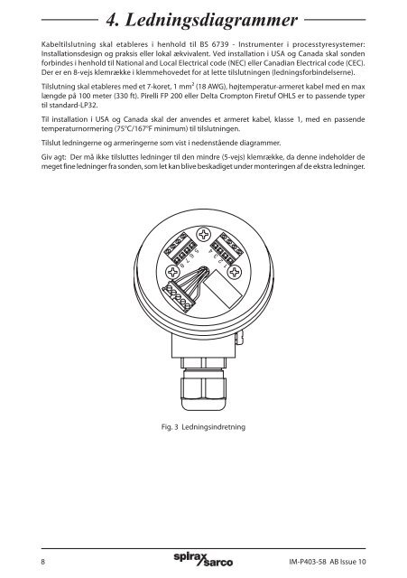 CP32 Conductivity probe - Spirax Sarco