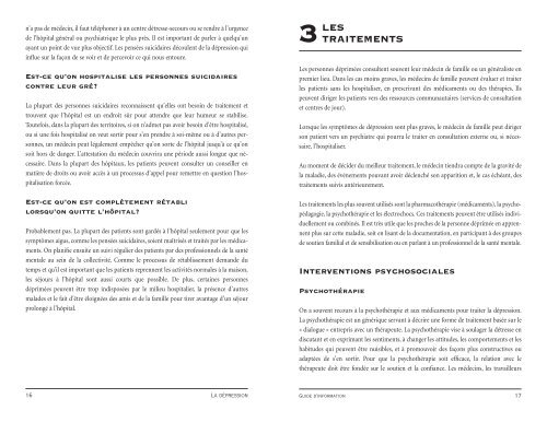 La dépression: Guide d'information - Le Pont