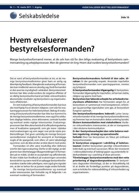 Selskabsledelse - Nyhedsbrev for Bestyrelser