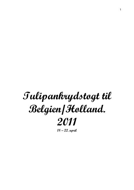 Tulipankrydstogt til Belgien/Holland - Ældre Sagen