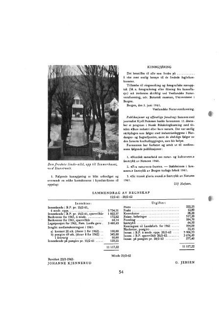 Dokumenter/rapporter/Årskrift 1961.pdf - Norges Naturvernforbund