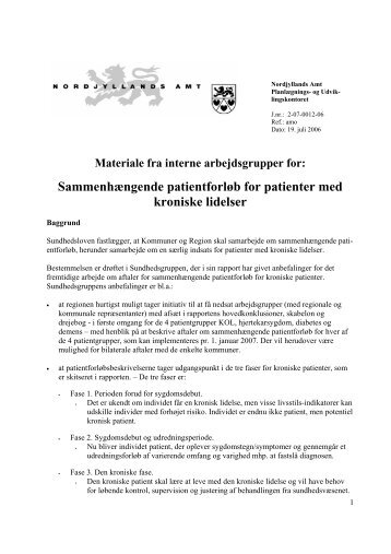 Rapport vedr. sammenhængende patientforløb ... - Kronikerenheden