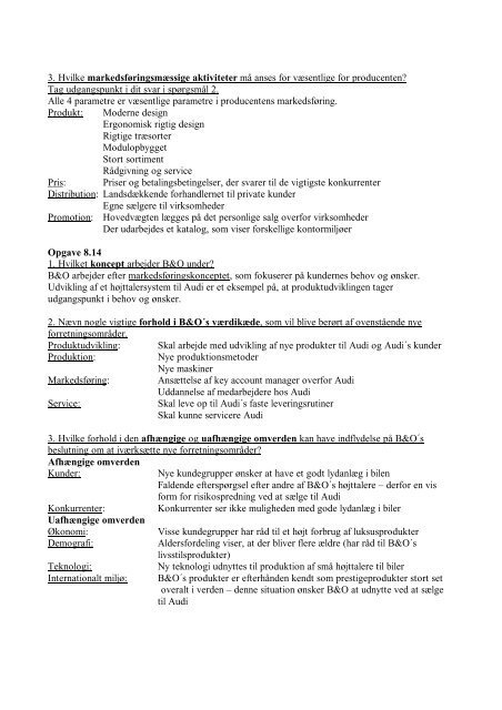 Kapitel 8 - Producentmarkedet Opgave 8.1 1. Nævn ... - Studie Guru