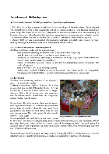 Børnehavemad i Hallandsparken pdf - Alt om kost