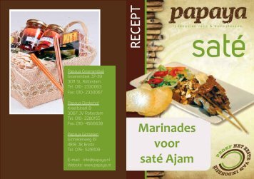 RECEPT Marinades voor saté Ajam - Papaya
